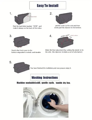 Husa pentru canapea de 4 persoane SHEIN, alb