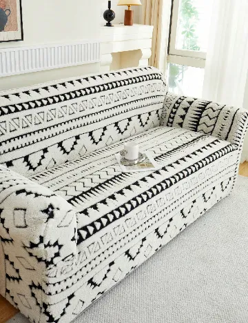 Husa pentru canapea de 3 persoane SHEIN, alb