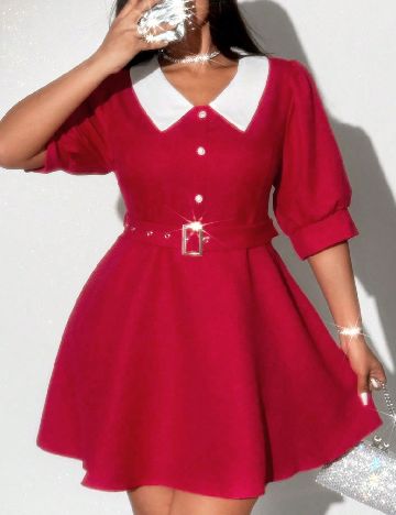 Rochie scurta SHEIN CURVE, rosu