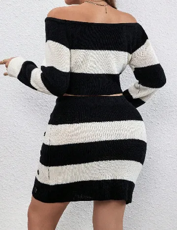 Compleu SHEIN CURVE, alb/negru