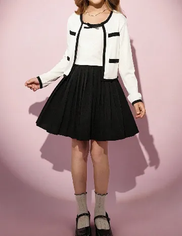 Compleu Shein Kids, alb/negru