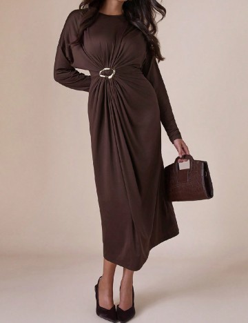 Rochie lunga Cosmina, maro