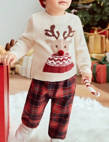 Pulover Shein Kids, crem