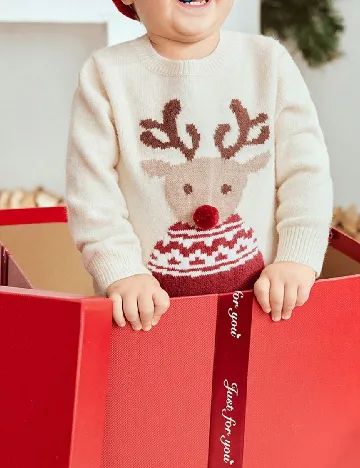 Pulover Shein Kids, crem