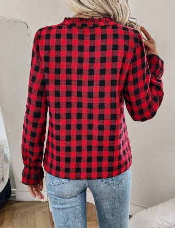 Camasa SHEIN, rosu/negru