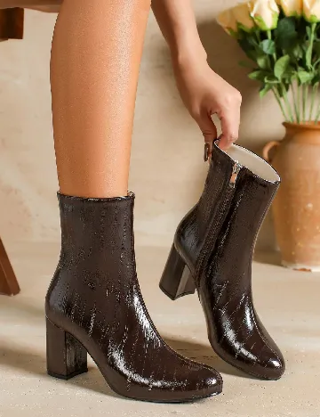 Botine SHEIN, maro inchis