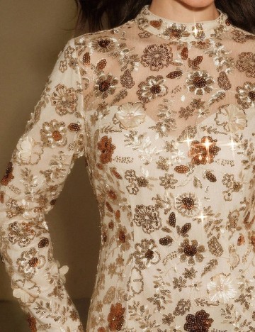 Rochie scurta Anewsta, crem