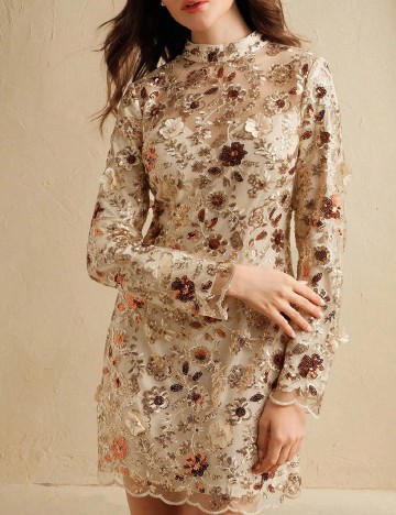 Rochie scurta Anewsta, crem