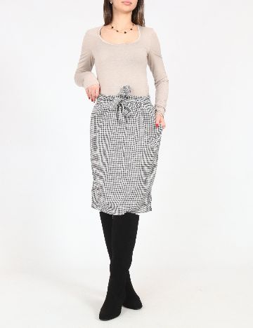 Fusta Kaffe, negru/alb