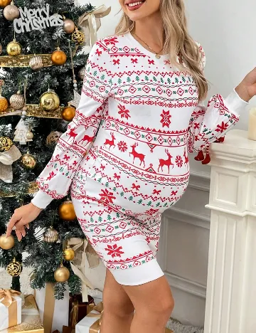 Rochie scurta SHEIN Maternity, alb