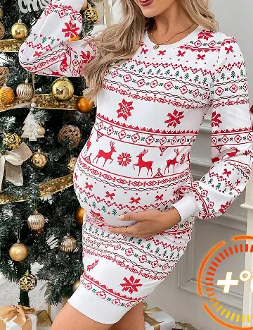 Rochie scurta SHEIN Maternity, alb