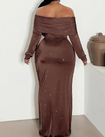 Rochie lunga SHEIN CURVE, maro