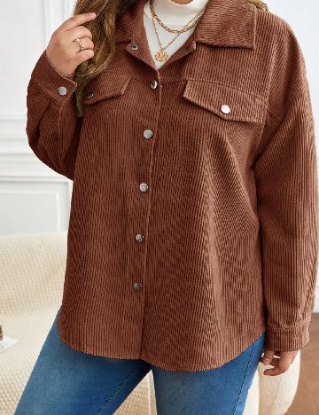 Camasa SHEIN CURVE, maro