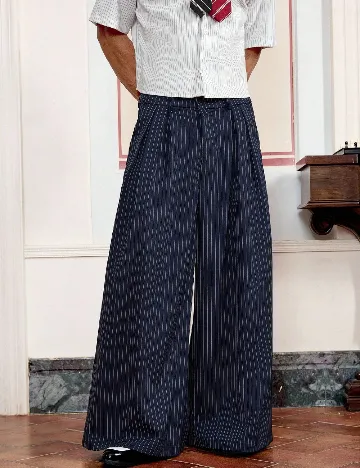 Pantaloni SHEIN Plus Size Men, bleumarin