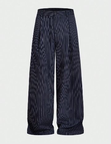 Pantaloni SHEIN Plus Size Men, bleumarin