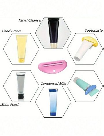 Set accesorii pasta de dinti 4 bucati SHEIN, mix culori