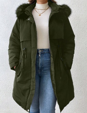 Geaca SHEIN CURVE, verde