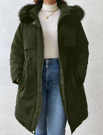 Geaca SHEIN CURVE, verde