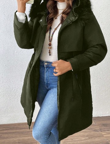 Geaca SHEIN CURVE, verde