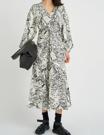 Rochie medie InWear, alb/negru