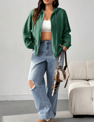 Hanorac SHEIN CURVE, verde