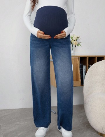 Pantaloni SHEIN Maternity, albastru