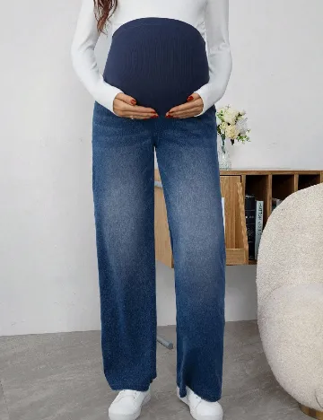 Pantaloni SHEIN Maternity, albastru