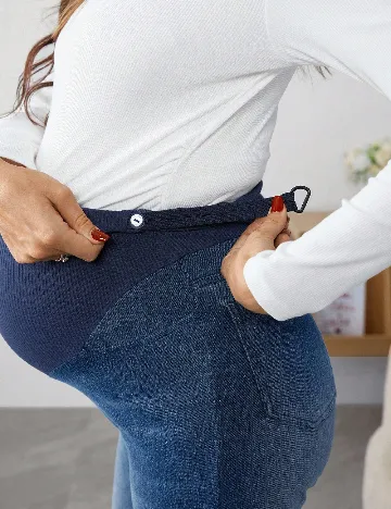 Pantaloni SHEIN Maternity, albastru