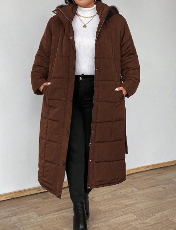 Geaca SHEIN CURVE, maro