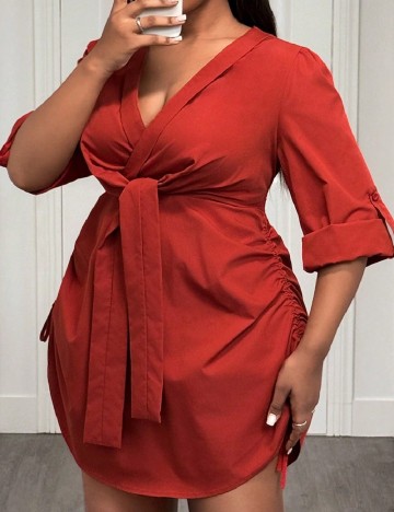 Rochie scurta SHEIN CURVE, rosu