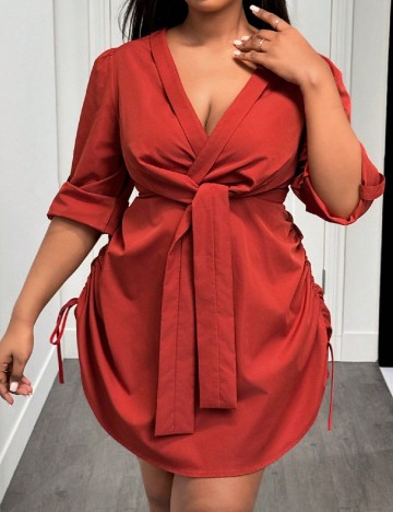 Rochie scurta SHEIN CURVE, rosu