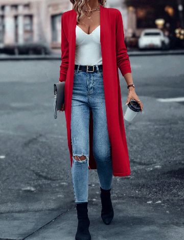 Cardigan SHEIN, rosu