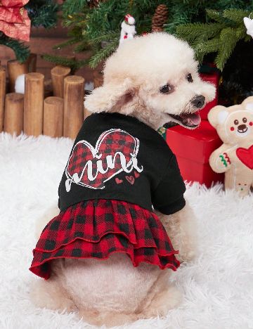 Haina pentru caini SHEIN, negru/rosu