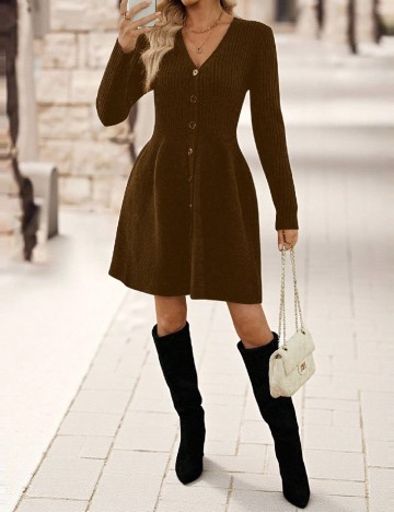 Rochie scurta SHEIN, kaki