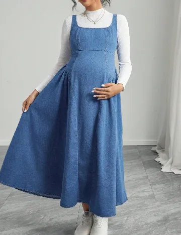 Rochie medie SHEIN Maternity, albastru