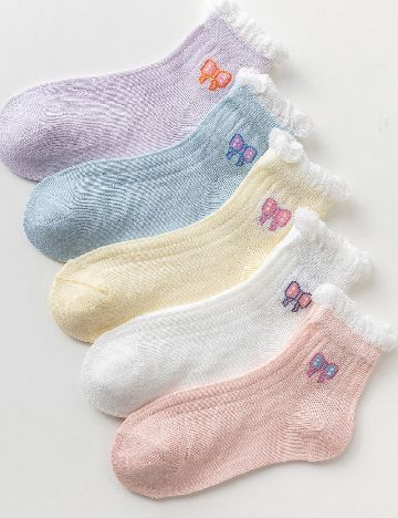 Set sosete 5 perechi Shein Kids, mix culori