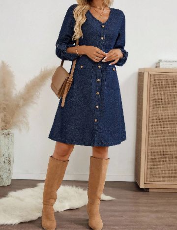 Rochie scurta SHEIN, bleumarin