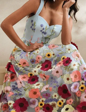 Rochie lunga Anewsta, floral print