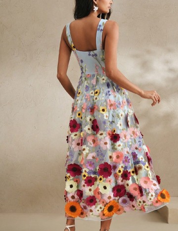 Rochie lunga Anewsta, floral print