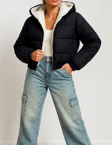 Geaca Shein Kids, negru