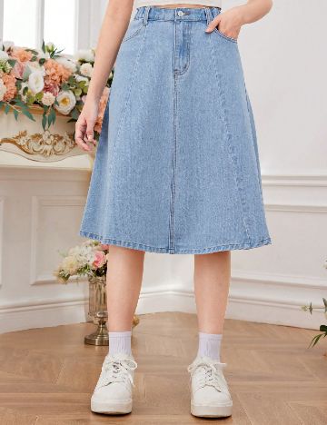 Fusta Shein Kids, albastru