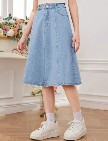 Fusta Shein Kids, albastru