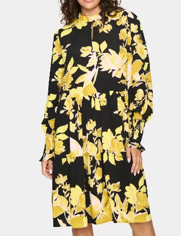 Rochie medie Saint Tropez, negru/galben