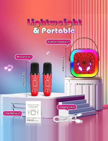 Set karaoke pentru copii SHEIN, mix culori