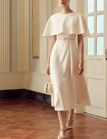 Rochie medie Zeylah, crem