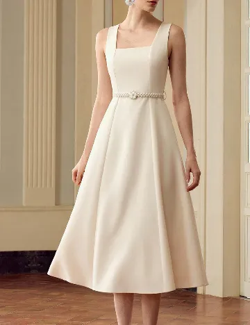 Rochie medie Zeylah, crem