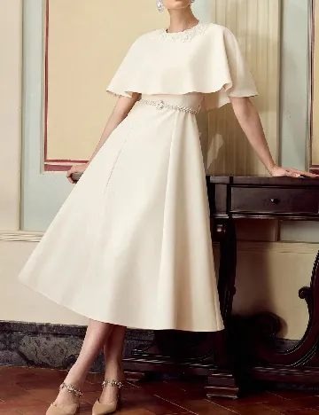 Rochie medie Zeylah, crem