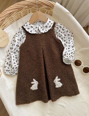 Compleu Shein Kids, alb/maro