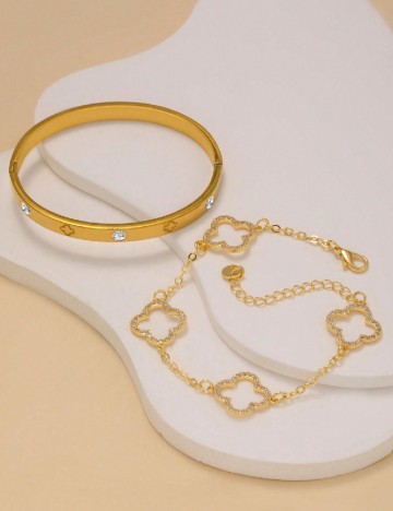 Set Bratari 2 bucati SHEIN, auriu
