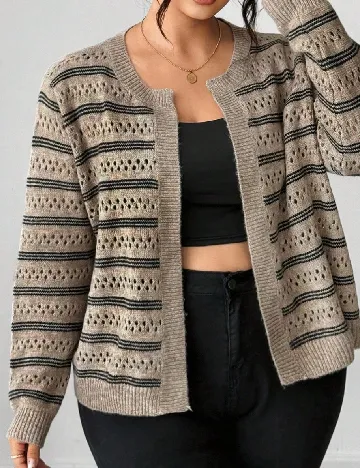 Cardigan SHEIN CURVE, maro